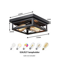 Lámpara De Techo LED Moderna En Negro De Hierro Industrial Iluminación Minimalista Nórdica Para Decoración Del Hogar Sala De Estar Comedor - details 8