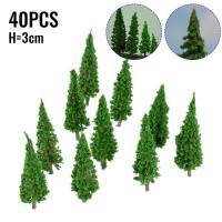 40pcs Árboles De Modelo Plástico Para Ferrocarril Miniatura Escenografía De Jardín Accesorios De Paisaje De Juguetes - details 3