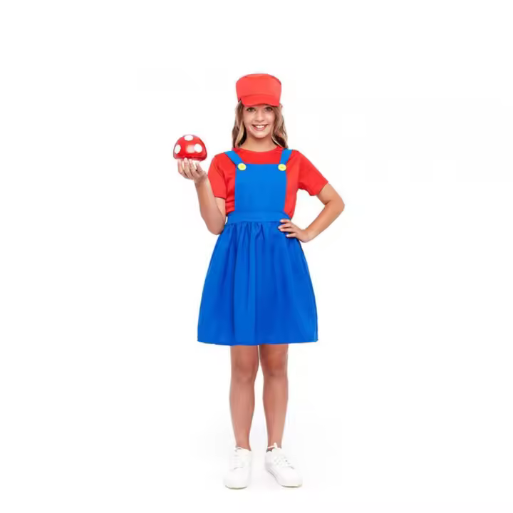 Partilandia Disfraz de Fontanera Roja de Videojuegos para niña - 1