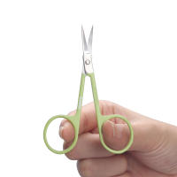Tijeras De Maquillaje Brainbow De Acero Inoxidable Para Cejas Pestañas Y Vello Facial Punta Curva Y Aguda Tamaño Compacto Para Uso Doméstico - details 7