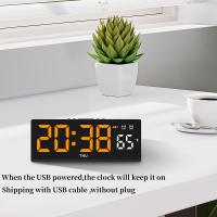 Reloj De Alarma Digital Con Control De Voz LED Temporal Modo Noche USB Always on Snooze 2 Alarma 12/24H DST Reloj De Mesa Moderno - details 6