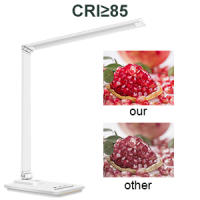 lámpara Led Escritorio, Flexo de Escritorio con luz nocturna, lampara de escritorio con control táctil, Puerto de carga USB, 10 niveles de luminosidad 5 modos, Temporizador de 45min, (Blanco) - details 3