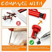 Lápiz De Carpintero Mécanico Sólido Con Mezclador Para Construcción De Madera Suministros De Papelería Lápiz De Carpintero Cabeza Larga - details 1
