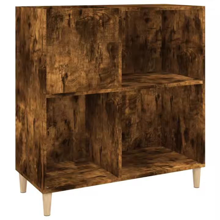 VidaXL Mueble discos Madera contrachapada Roble Ahumado 84,5x38x89 cm - 1