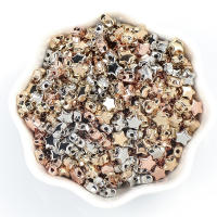100pcs Cuentas Redondas De Estrella 4mm 5mm 6mm En Oro Y Plata Para Fabricación De Joyas Accesorios DIY Espaciadores Libres - details 3