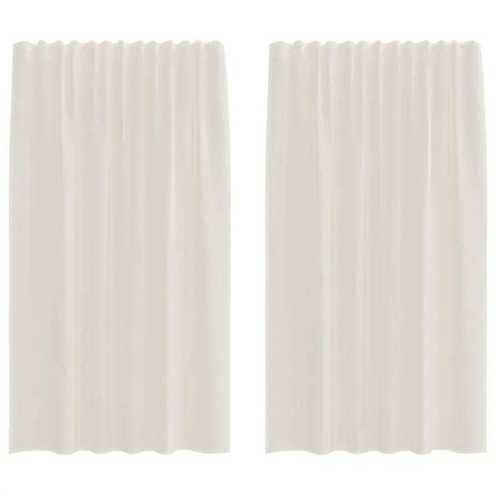 vidaXL Cortinas de gasa con bolsillos para varillas 2 uds. crema - 1