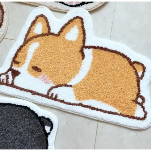 Alfombra de Cachemira de imitación de dibujos animados, tacto cálido, agua suave, baño, suelo absorbente, sala de estar, dormitorio, estudio - 1