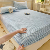Sábana Ajustable Estilo Cuadros Skin-friendly Para Habitación De Niñas Y Niños Sábana De Cama Elástica De Poliéster 300TC Sin Almohadilla - details 2