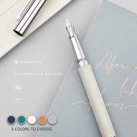 HongDian 1843 Pluma Fuente De Metal Con Patrón Ondulado Serie Voyager Nib Iridium EF F Para Escritura Oficina Caligrafía Plata Marrón Azul - details 20