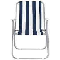 TIENDA EURASIA® Silla de Playa Plegable con Reposabrazos, Estructura de Acero Resistente, Asiento de Lona Impermeable, Estampado a Rayas, 75 x 53 x 43 cm, Ideal para Playa o Camping - details 1