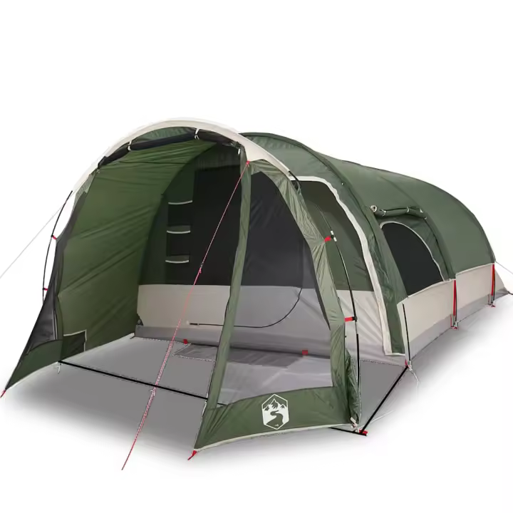 vidaXL Tienda de campaña familiar túnel 8 personas impermeable verde - 1