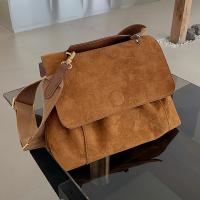 Bolso De Hombro Para Mujer De Velours Marrón Retro Gran Capacidad Versátil Para Otoño E Invierno Nueva Colección 2025 - details 5