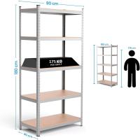 Ediesi, Estanteria Almacenaje, Metalica, 5 baldas ajustables - details 1
