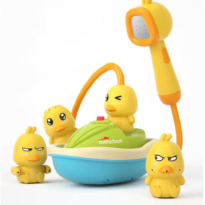 PORCHEDDU Juego de Agua para Niños, Ducha de Pato Giratoria Eléctrica, Juego de Baño para Bebés, Diversión - 1