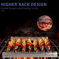 2pcs Soporte Para Kebab Universal Adecuado Para Barbacoa Herramientas De BBQ Para Cocina Patio Hogar Camping Metal Inoxidable - details 6