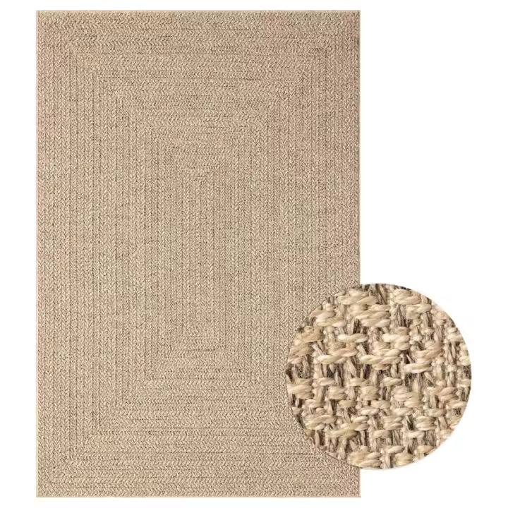 vidaXL Alfombra ZIZUR apariencia de yute interior y exterior 120x170cm - 1
