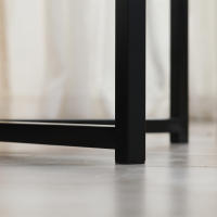 HOMCOM Mesa de Centro Mesa de Salón Redondo con Encimera Símil Mármol y Marco de Metal para Oficina Dormitorio Comedor Estilo Moderno 80x80x45 cm Blanco - details 3