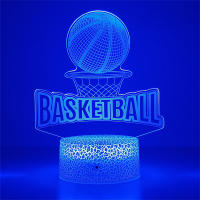 Lámpara Nocturna 3D Ilusión De Baloncesto Holograma Acrílico Luz De Noche Para Decoración De Habitación Regalo Único Para Estudiante - details 3