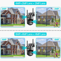 Cámara PTZ Wifi Exterior 4K 8MP HD Con Doble Pantalla Y Lente AI Seguimiento Automático Alarma De Luz Policial iCSee Para Seguridad Doméstica Y Vigilancia De Video 4MP - details 1