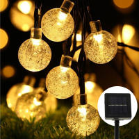 Luces Solares De Cristal Con 8 Modos Para Decoración De Navidad Y Exterior Cadena De Luces Faeiritas De 5M/7M/12M Garlands LED - details 0