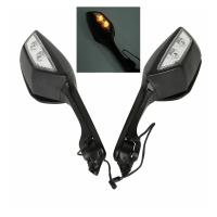 Espejos Retrovisores LED Para Motocicleta Para Ninja ZX 10R 2011-2020 NINJA H2 2014-2015 R15 V3 V4 R1M Luces Laterales De Aluminio ABS Plástico Vidrio - details 7