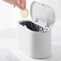 Mini Contenedor De Basura Para Escritorio Con Tapa Automática Durable Para Mesas De Vestir Y Hogar Material De Plástico - details 0