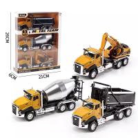 3 Pack De Vehículos De Construcción a Escala 1/50 En Metal Para Niños Juguetes De Camión Excavadora Cargador Con Retroalimentación - details 3