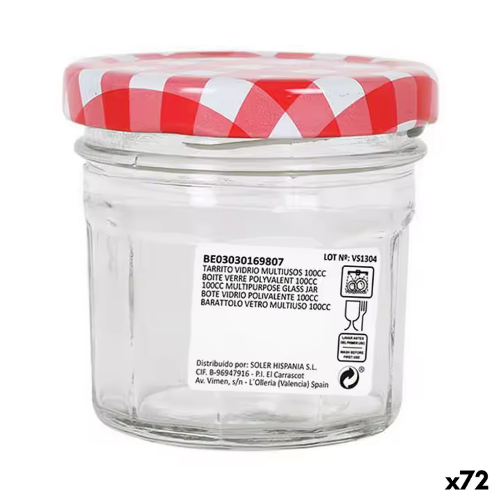 Bote Mediterraneo Vidrio 6,5 x 6,5 x 6,5 cm (72 Unidades) - 1