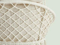 Hamaca Silla, Silla Colgante, Cojín Grande y Grueso, Boho para Dormitorio, Balcón, Jardín, Sala de Estar, Soporta hasta 120 kg, Incluyen Accesorios, Blanco Crema GDC042M01 - details 4
