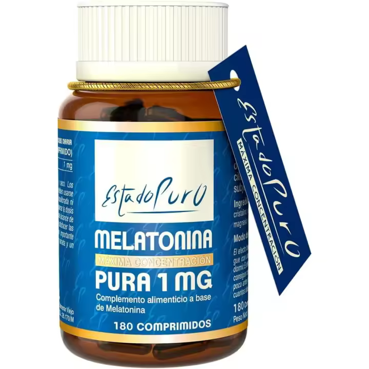 Melatonina Pura 1 mg Estado Puro | Ayuda a Conciliar el Sueño | Alivia el Desfase Horario Jet-lag | Suministro para 6 meses (180 Comprimidos) | Apto para Veganos, Sin Lactosa, Sin Gluten | TONGIL - 1