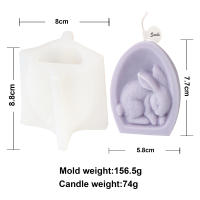 Molde De Cera De Conejo De Pascua En Forma De Huevo Medio De Silicona Alimentaria Para Hacer Sabanas Y Velas Regalo Para Manualidades - details 5