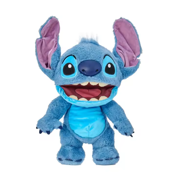 Peluche interactivo Chatty Stitch con mas de 100 sonidos y movimientos. Responde al tacto y funciona como marioneta.33,5x25x14 cm (Famosa RE001000) - 1