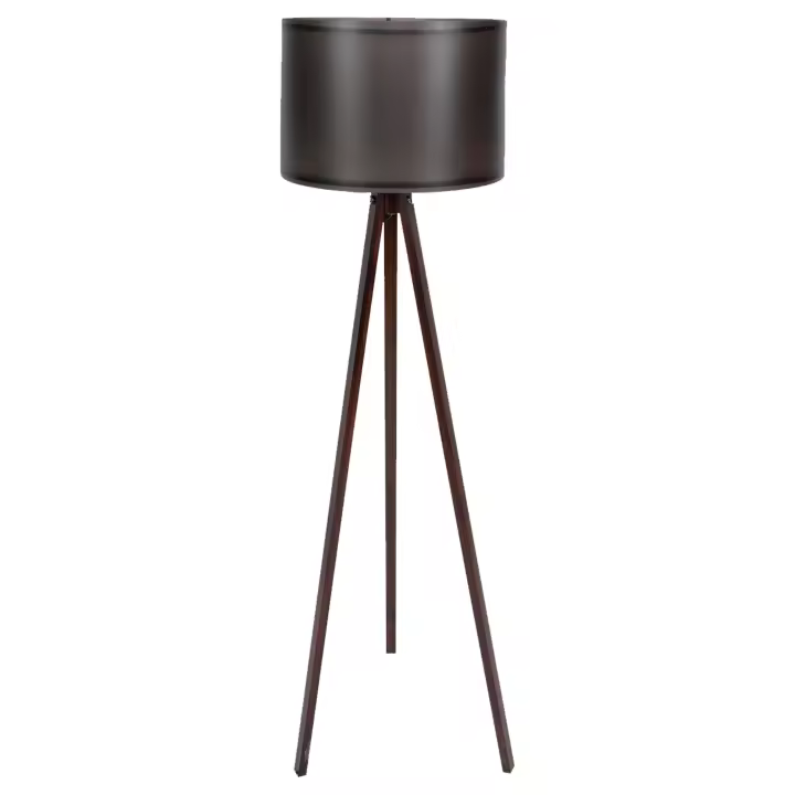 Lámpara de pie 145 cm. negro/nogal, tipo E 27 Max 45 - 60 W WELLHOME - 1