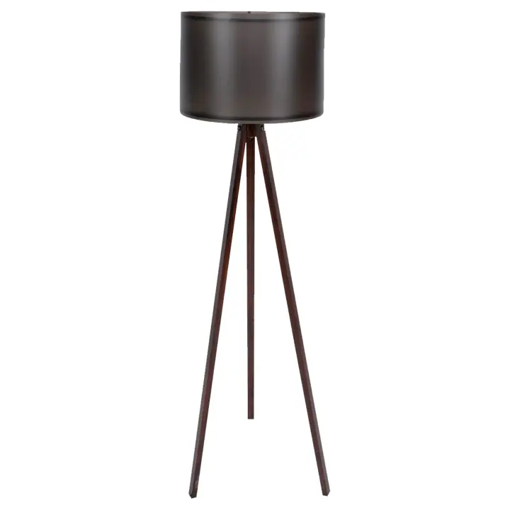 Lámpara de pie 145 cm. negro/nogal, tipo E 27 Max 45 - 60 W WELLHOME - 1
