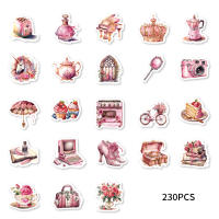 46pcs Pegatinas De Graffiti Rosa Para Laptop Y Maleta Con Diseños De Perfume Cámara Tacones Altos Decoración Resistente Al Agua PVC Clásico Juguete Para Niñas - details 11