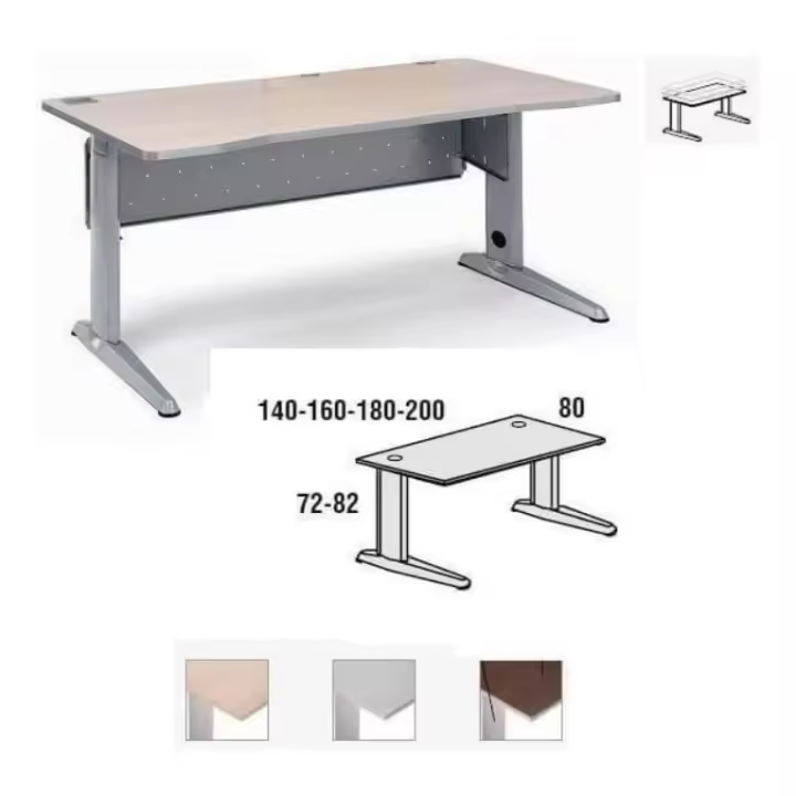 Mesa de Oficina Rocada Ancha para Teletrabajo | Estructura de Acero | Color Gris - 1