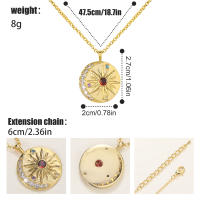 Encanto Collar con colgante de sol y luna de circonita sintética de cobre y temperamento a la moda para mujer, ideal como regalo de fiesta. - details 1