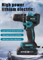 HILDA 21V Herramienta Eléctrica De Impacto Y Perforación Multifuncional Sin Batería Torque 20+1 Para DIY En El Hogar - details 0