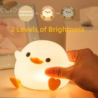 Lámpara De Noche LED De Silicona En Forma De Pato Durable Iluminación Suave Para Dormitorio Luz De Mesa Recargable Decorativa - details 0