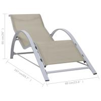 vidaXL Tumbonas con mesita 2 unidades aluminio Sillas de Exterior Ideal para jardín, playa, piscina, terraza Tumbona Piscina Tumbonas Playa Tumbonas Jardín Exterior - details 7