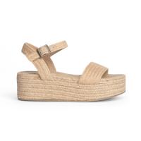 sandalias mujer beige natural con plataforma de yute correa al tobillo con ajuste de hebilla cómodas y ligeras verano tendencia 2025corina - details 2