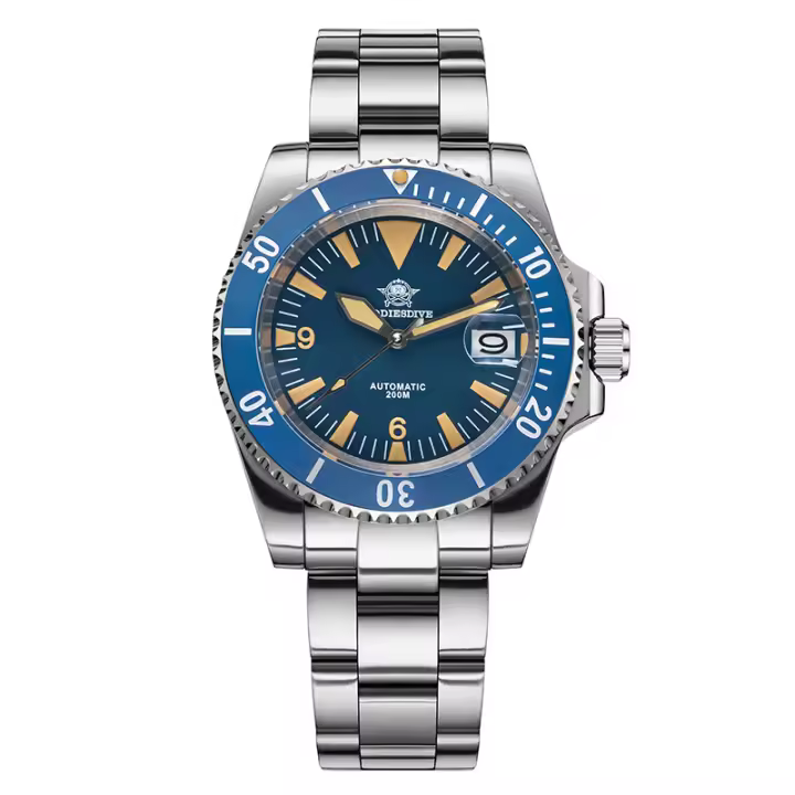 Reloj De Pulsera Mecánico Para Hombre ADDIESDIVE Lujo Cristal De Zafiro Resistente Al Agua 200M Luminoso Acero Inoxidable Analogo AD2064 - 1