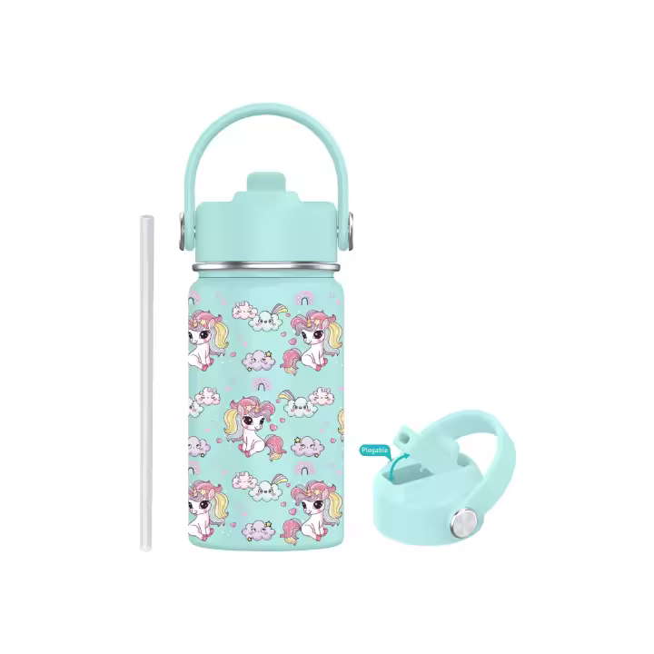 Botella de Agua para Niños de Acero Inoxidable 350ml (20 Diseños) - Térmica Reutilizable  Sin BPA  Mantiene 24H Frio / 12H Calor  Termo y Hermética - Doble Pared a Prueba de Fugas.Botellas. (TK350 1099 F6) - 1