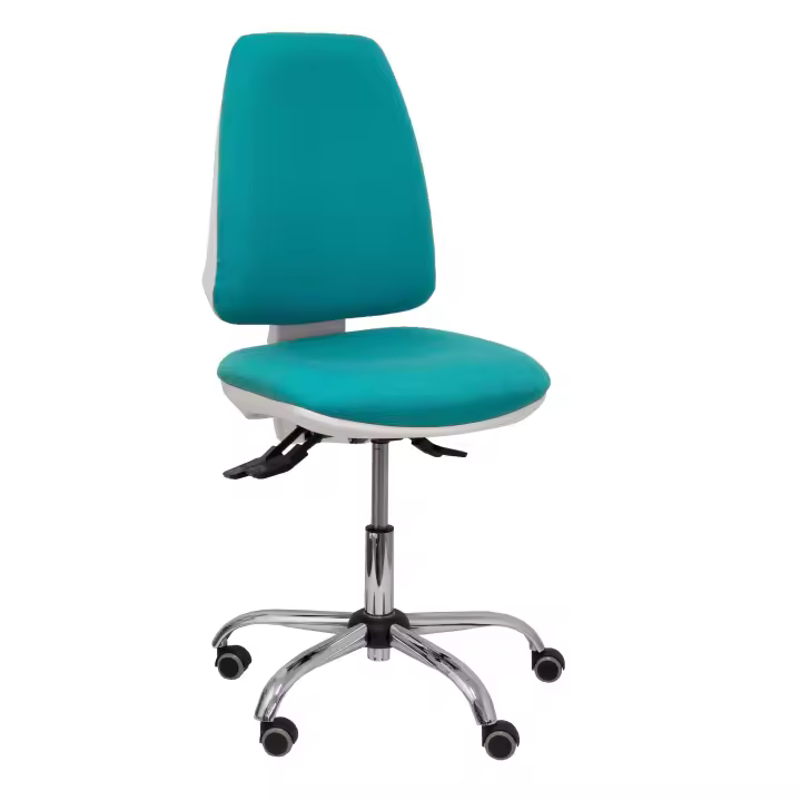 Piqueras Y Crespo Silla Elche Ergonómica Blanca con Ruedas de Parqué y Mecanismo Asincro - 1