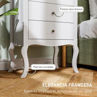 HOMCOM Cómoda con 4 Cajones Cómoda de Dormitorio Estilo Francés con Diseño Anti-vuelco Cajonera para Salón Pasillo 60x40x98,5 cm Blanco y Roble - details 0