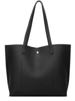 Bolsos De Mujer Bolso De Mujer Grande De Piel sintética para Universitarias Borla Bolso De Playa Impermeable Juego De 2 Piezas Negro - details 0
