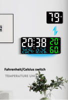 Reloj De Pared Digital Con Luz Atmosfera Y Control Remoto Mostrador LED Grande Multifuncional Con Alarmas Y Display De Temperatura Y Humedad - details 6