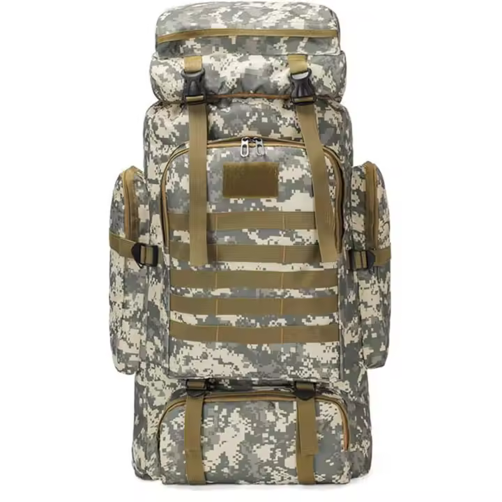 Prowalk - Mochila táctica color negra, camping 70 a 80L impermeable, diseño táctico Militar, mochilas para Hombre Mujer Outdoor Montaña Campamento, senderismo, campo, para Acampada, Trekking, Viaje, Supervivencia, rutas y excursión - 1