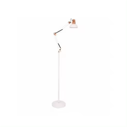 FABRILAMP Flexo de Pie Articulable Rutilo Blanco/Cobre 180x28x28 Cm - Iluminación Ajustable - 1