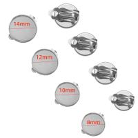 10pcs Base De Pendientes Con Clip En Acero Inoxidable Para Cabochón De Vidrio DIY Suministros De Joyería Ajuste round Flat Back Tray - details 0